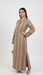 Elegant Crepe Silk One Piece Dress with Artisanal Mirror Embroidery