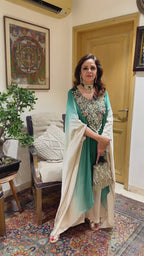 Satin Hand Embroidered Anti-Fit Top with Matching Pants