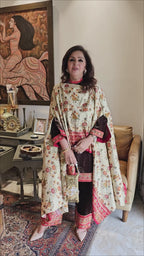 Brown Velvet With Silk Cape Co-ord Set