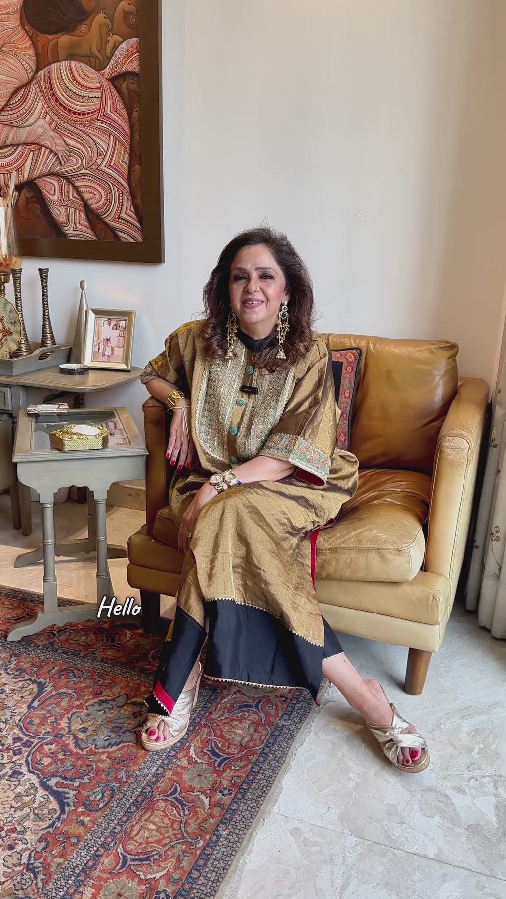 Gold and Black Banarasi Top With Chanderi Silk Bottom With Embroidered Yoke Work